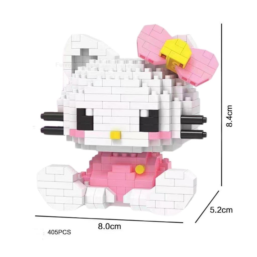 Cartoon Anime  Blocks Kuromi My Melody Cinnamoroll Mouse Building Blocks Doll Toy Kids Birthday Gift