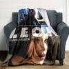 Leon Movie Poster Flannel Blanket Super Soft Warm Cozy Blanket for Sofa Bed Office Travel All‑Season Home Decor Gift