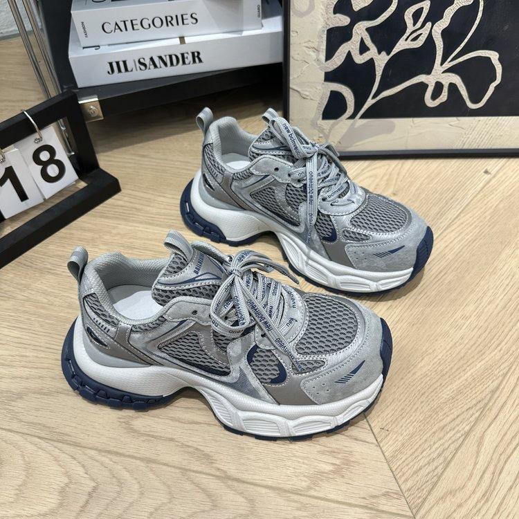 Suding Thick-soled Heightening Dad Shoes for Women's 2025 Autumn New 5cm Lightweight Soft-soled Casual Sports Shoes