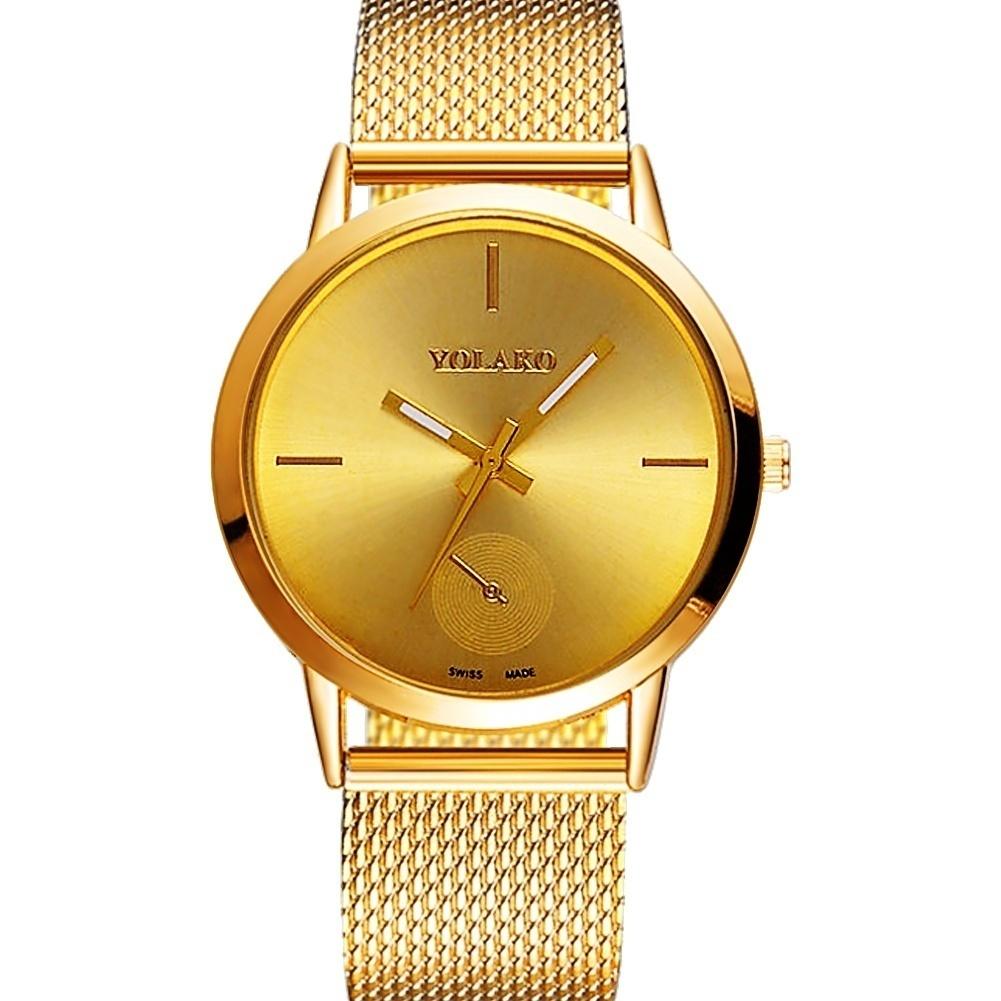 New Fashion Luxury Women Quartz Watch Rose Stainless Steel Mesh Belt Female Clocks Dress W
