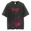 Japanese Anime Berserk Retro Washed T-shirt Men and Women Summer Harajuku Y2K Clothing Fashion Round Neck Short Sleeved Tee