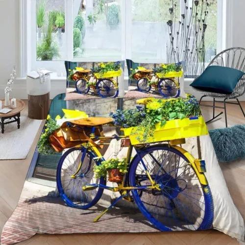 Flower Bicycle Soft Duvet Cover Beding Decoration Gift First Choice Suitable for Children Young Boys Young Girls plus Adult Peoples Soft plus