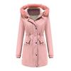 Women's Warm Cotton Coat with Removable Cap Big Fur Collar Thickening Plus Velvet Winter Coat