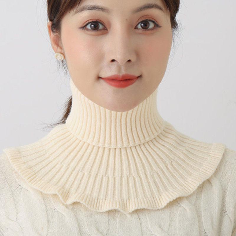 Damen Grobstrick Schal Pullover: Warmer, vielseitiger Nackenschutz für Herbst & Winter mit dekorativem Kragen