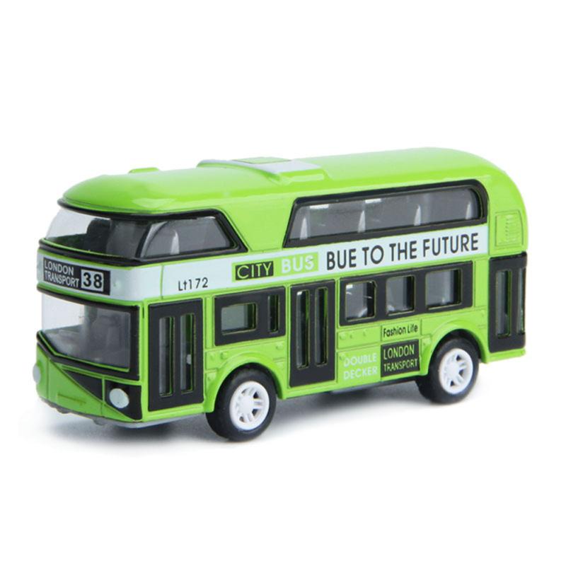 1:43 Simulations-Stadtbus Sightseeing Doppeldeckerbus Modell Pull-Back-Auto Spielzeug Mini-Modellauto Für