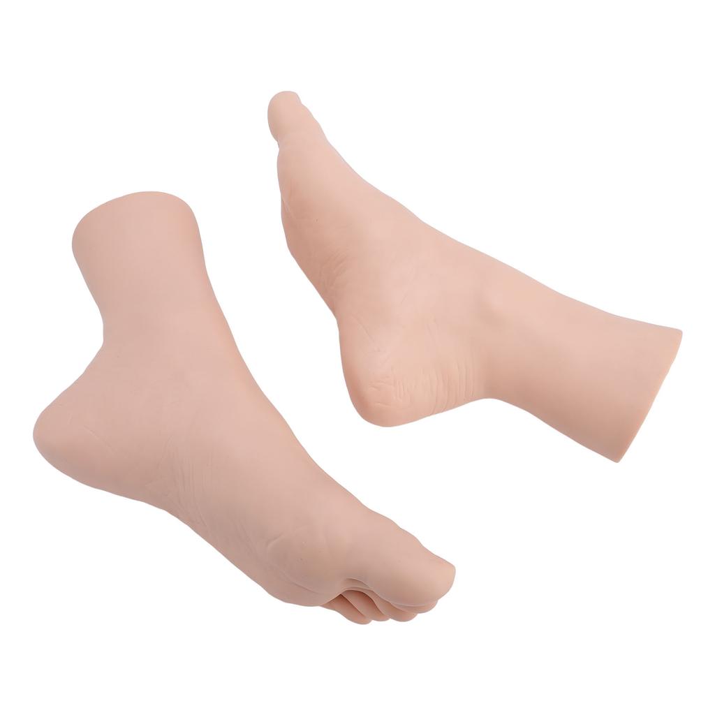 Silicone Foot Model Soft Touch Flexible Joint Positioning Realistic Mannequin Foot for Nail Art Jewe