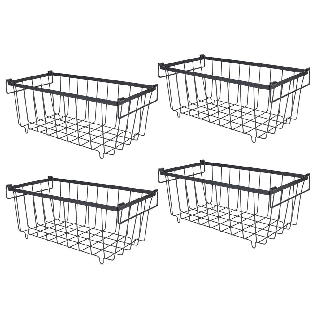 4PCS Chest Freezer Storage Baskets Metal Wire Food Organizer for Refrigerated Cabinet