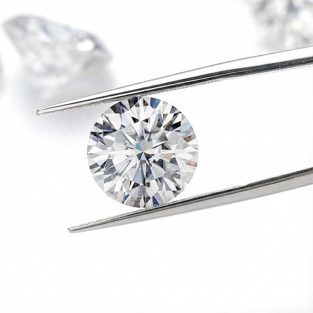 0.5 Carat Moissanite Loose Gemstone, Multi-Size, D Color, Colorless, Transparent, VVS1, Brilliant Round Cut, Moissanite Diamond, for Rings, Earrings,