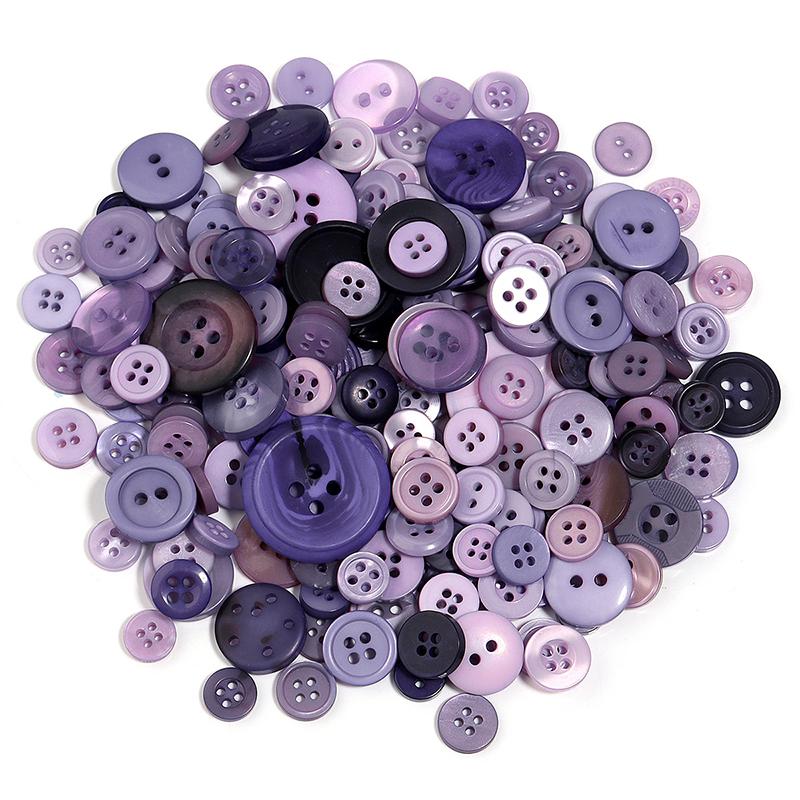 80PCS Resin Round Colored Buttons 2/4-Holes Mixed Buttons Handmade DIY Manual Button Painting Material Clothing Accessories