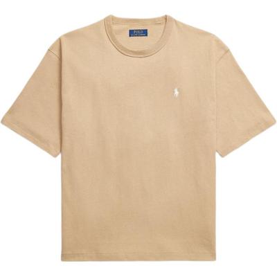 Polo Col Rond Poney Brodé Maille Unie Manches Courtes T-shirt Coupe Ample Homme T-shirts 710A12979-012