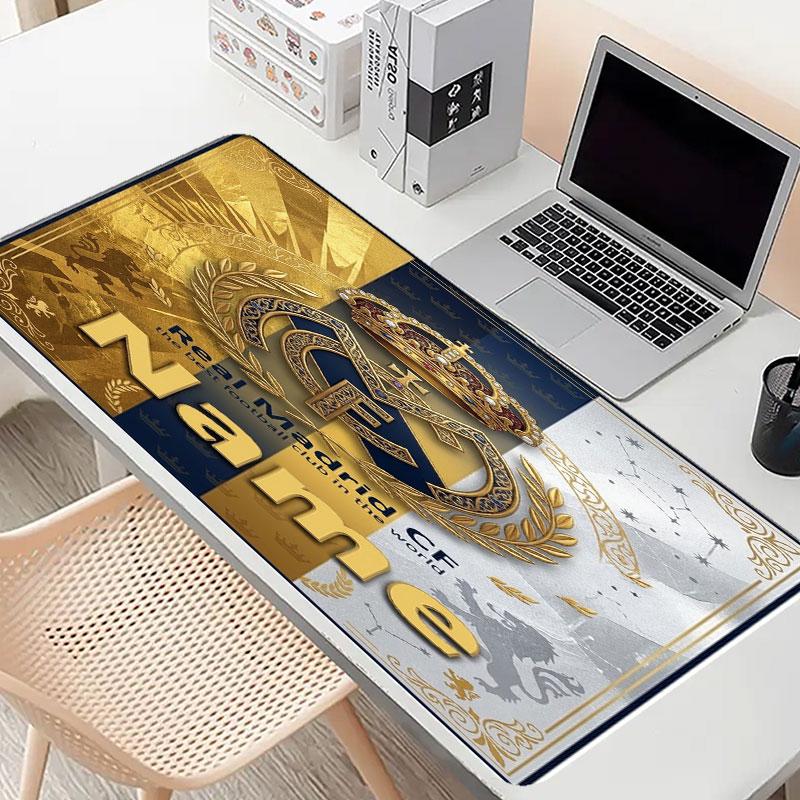 Custom Name Personalized Real Madrid CF Pattern Mousepad, Laptop PC Desk Mat, Decorative Desk Mat for Home Keyboard Pad Gift