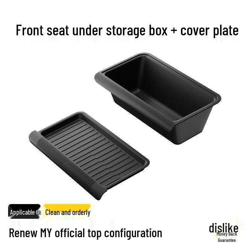Tesla Model Y Under-Seat Storage Box with Lid - Center Console Organizer Modification