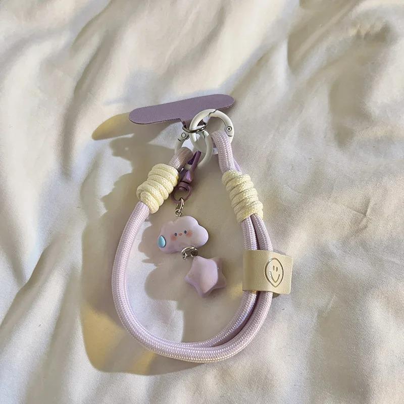 Cute Clouds Star Colourful Mobile Phone Strap Short Wrist Strap Charm Keychain Camera Chain Lanyard Universal Phone Case Lanyard
