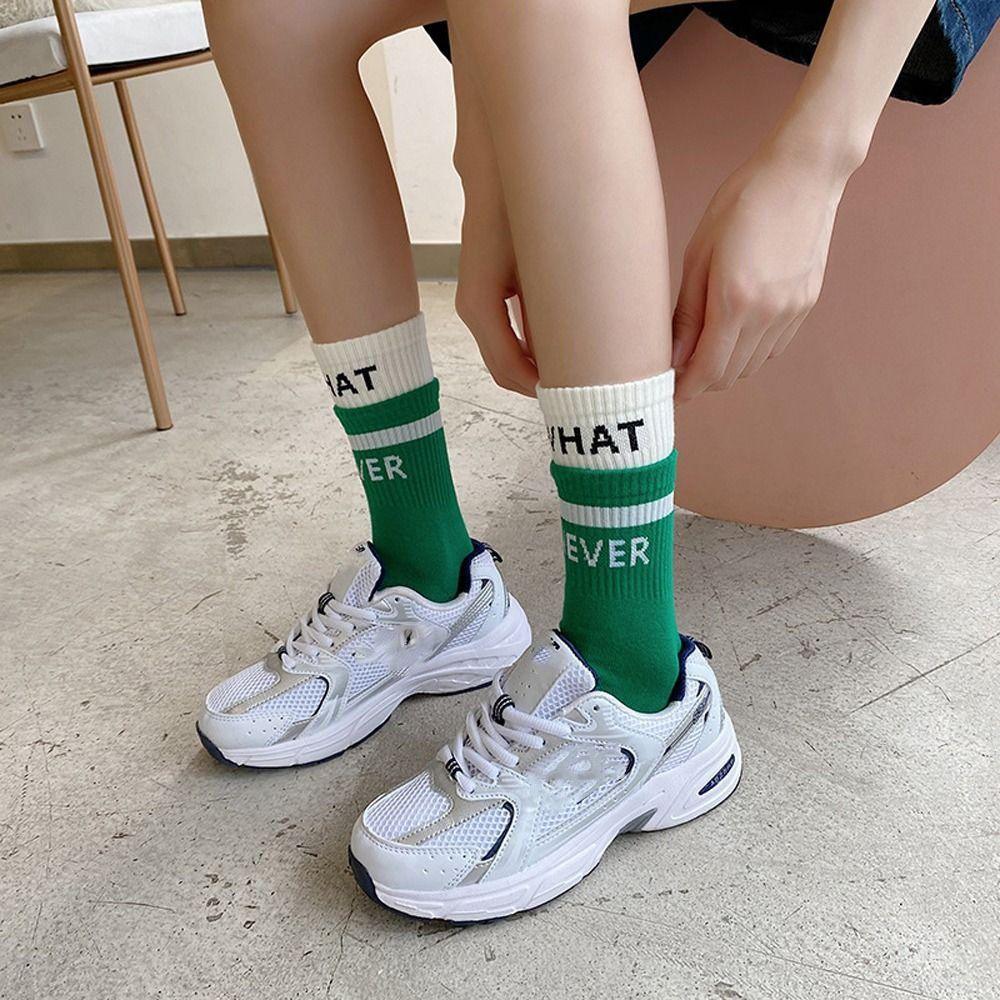 

Breathable Cotton Color Contrast Spring Letters Hosiery Men Socks Cotton Socks Women Short Socks чёрный