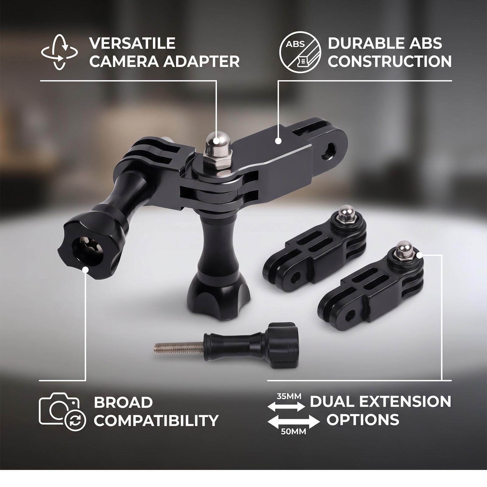 Universal Rotary Extension Arm Mount Set Straight Joints Mount Extension Pivot Arm Adapter for Action Camera