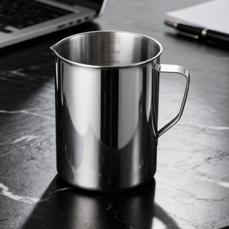 Nonrust Steel Measuring Cup With Precise Measurement Marking For Baking Cooking And Mixing Ergonomic Handle Durable Kitchen Tool