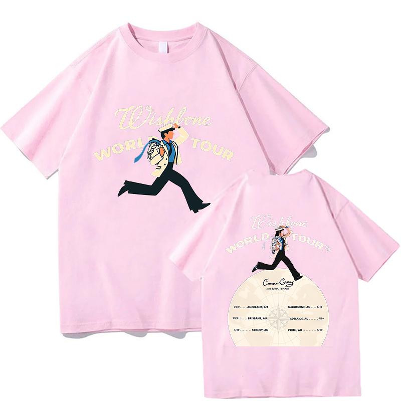 Conan Gray Wishbone World Tour 26 Tshirts Unisex Women Summer Cotton Clothing Casual Fashion Round Neck Short Sleeved Tee