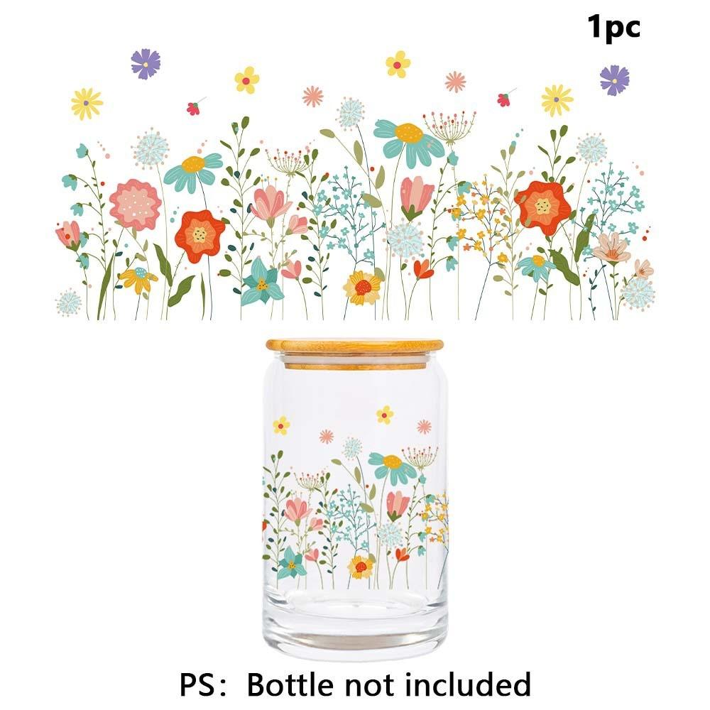And Flower Flower Pattern Water Cup Transfer Sticker For Home Office Decor