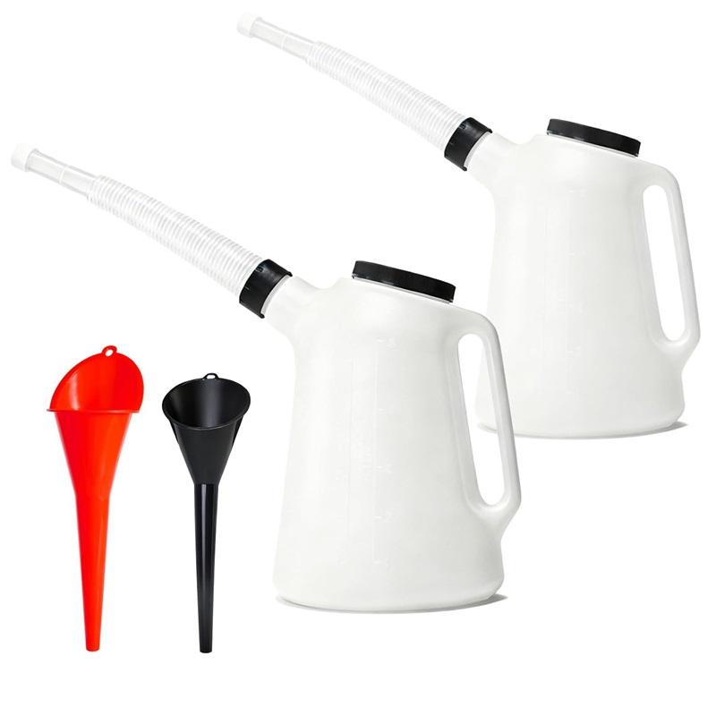 1-5L Plastic Oil Jug Graduated Fuel Injector Can Handheld Oil Dispenser for Car Motorcycle Garage