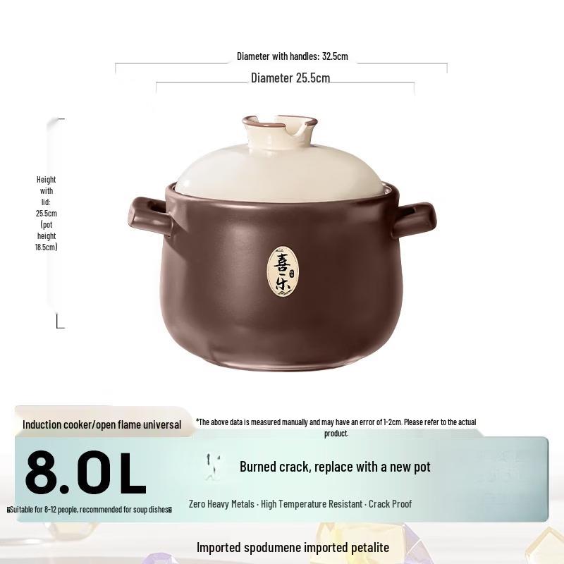 

Керамическая индукционная кастрюля ChuyiQi объемом 8 л