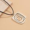 Stylish Metal Coil Sunflower Pendant Necklace Leather Necklace Goth Jewelry For Women