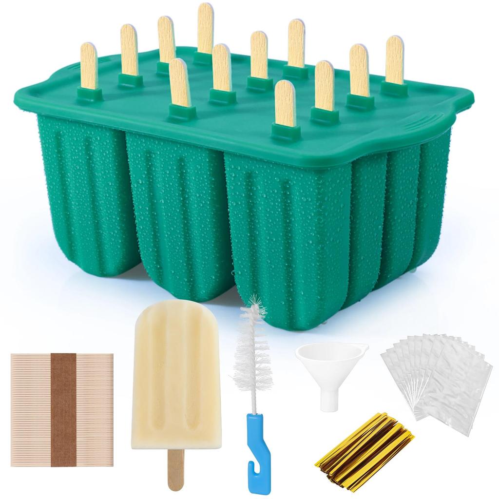 Popsicle Molds Silicone BPA-free12 Pieces Popsicle Trays for Freezer Homemade Ice Cream Popsicle Molds