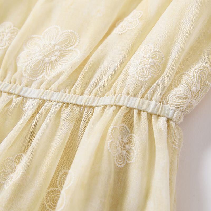 French Style Yellow Floral Chiffon Dress