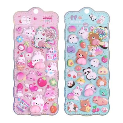 3D Fart Peach Stereo Sticker Kawaii Kids Cartoon Stereoscopic Lovely Animals Stickers Relieve Stress DIY Decor Supplies