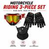 Universal Fit Motorcycle Riding Accessories Combo Off-Road Goggles Full Finger Gloves Balaclava Mask for Motocross ATV