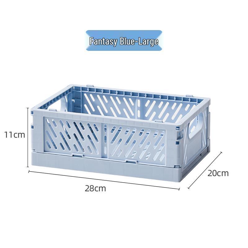 Foldable Plastic Storage Basket - Creative, Stackable Bin for Desktop, Living Room, or Refrigerator Organization