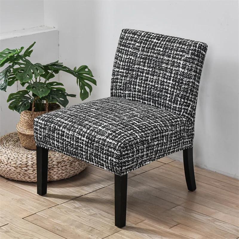 Accent Armless Chair Cover Leopard Geometric Single Seat Sofa Stool Slipcover Stretch Chair Covers Elastic Couch Protector Cover