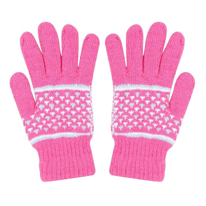 Winter Adult Women's Cold-proof and Warm Gloves Cycling Plush Wool Knitted Full-finger Jacquard Stall Supply
