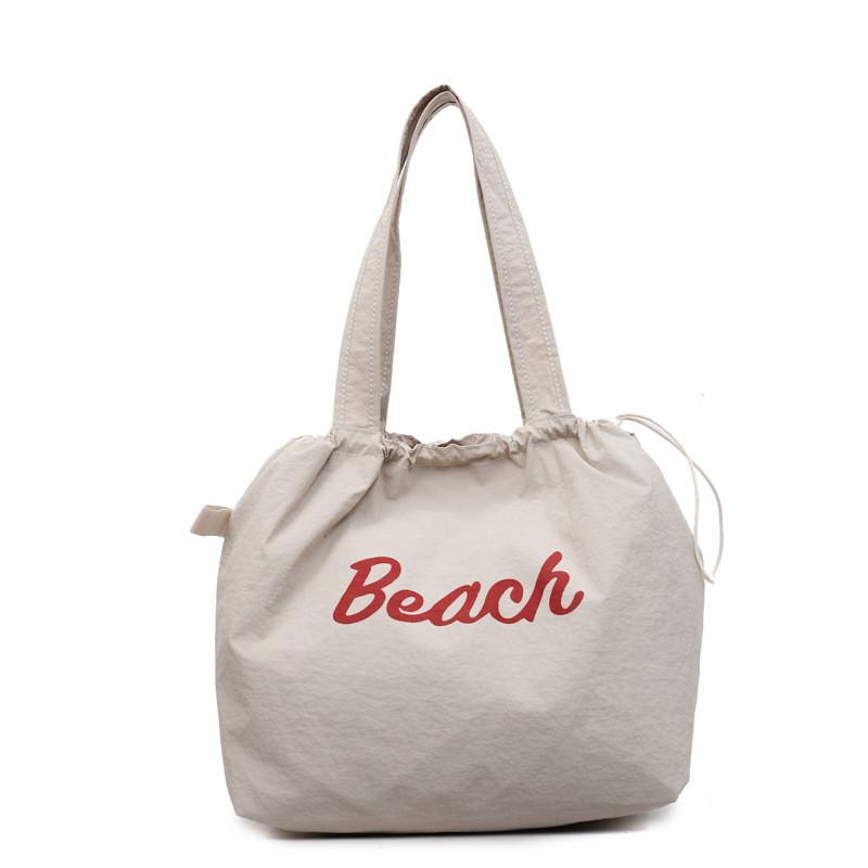 Nylon Letter Bag With Drawstring Closure For Casual Daily Use