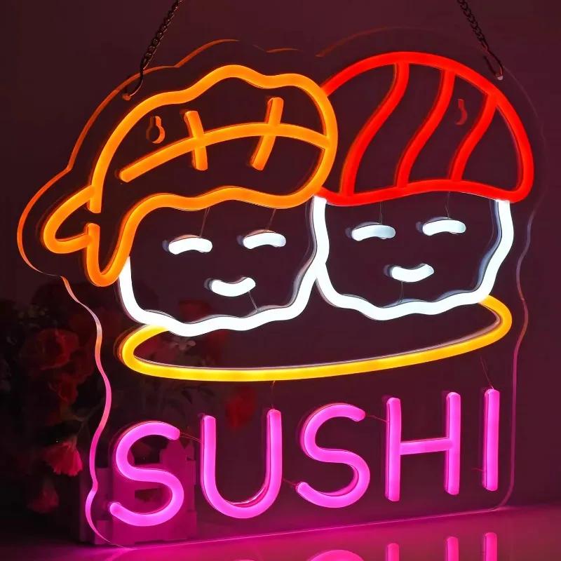 Creative Japanese Sushi Neon LED Decorative Light USB Powered Dimmable Suitable for Sushi Restaurant Hotel Scene Decoration