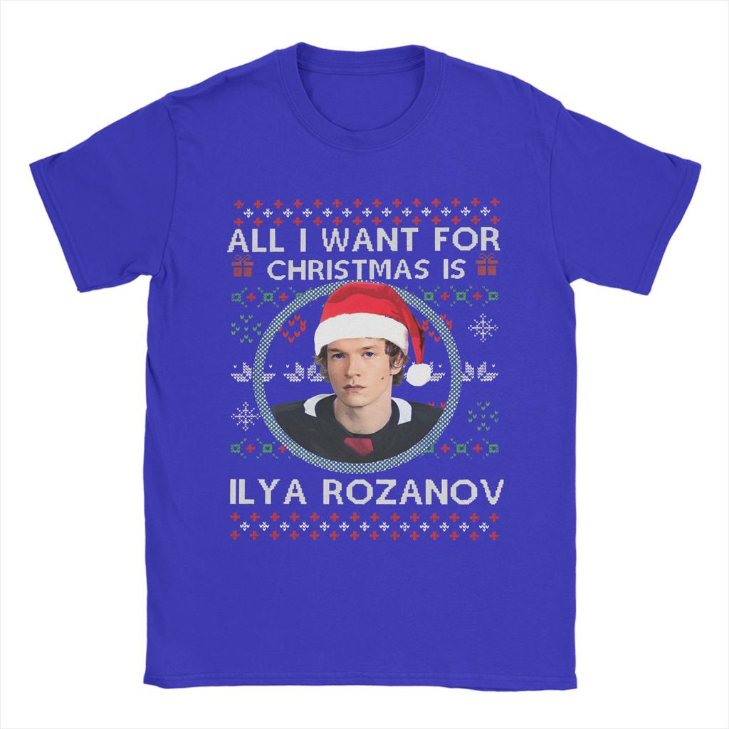 Heated Rivalry  T-Shirt Men All I Want for Christmas Is Ilya Rozanov  Cool 100% Cotton Tees Round Collar Short Sleeve T Shirts