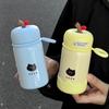 Kawaii Katze Mini Becher mit Strohhalm Niedlich Heiß und Kalt Edelstahl Thermosflasche für Tee Tragbar Kaffee Thermobecher Geschenk