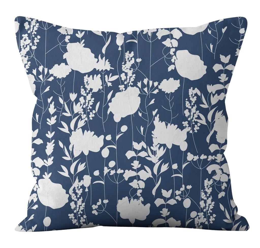 Simple Blue Printed Pillowcase Car Ornaments Office Living Room Home Pillowcase