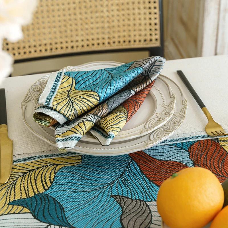 Tischläufer mit Blattmuster, moderne Dekoration für Zuhause, Hochzeit, Tischläufer, Küchendekor, TV-Schrank, Tischdecken, Tischsets, Bettfahne