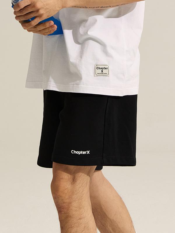 Chaebteoegseu Basic Washed Cotton Snug Sweat Shorts (Black)