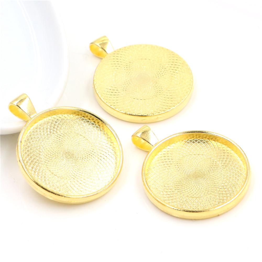 5pcs/Lot 30mm Inner Size 9 Colors Plated Classic Style Cabochon Base Setting Charms Pendant