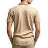 Men's Linen Button Down Shirt Vertical Stripe Pattern Short Sleeve Casual Loose Fit Breathable Summer Shirt with Turn Down Collar