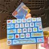 Simulation Keyboard Stress Relief Fidget Keychain 26 Grids Cute Animal Diary Pattern for Kids Party Bag Filler Small Gift