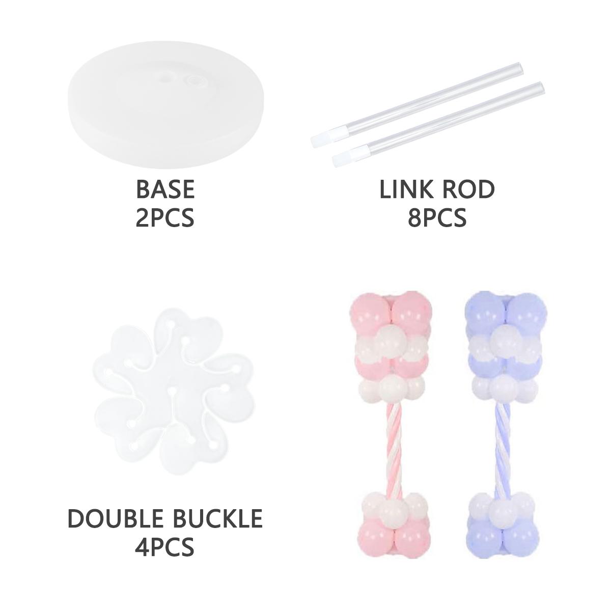 

2Sets Balloon Column Stand Kits 8.4ft Height Balloon Arch Stand Kit with 2Base Stand 8Pole 4Flower Clip Balloon Tower Decoration X