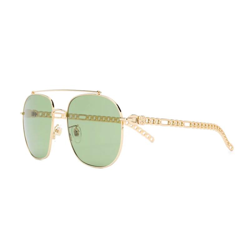

GUCCI Eyewear with chain-edge cat-eye sunglasses and sunglasses зелёный