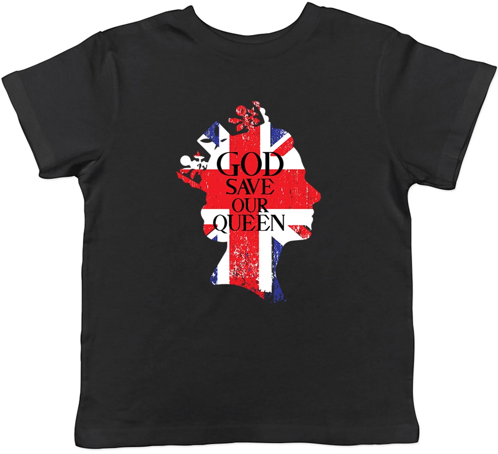 

Боже, храни нашу Королеву Елизавету II Флаг Великобритании Детская Футболка Мальчики Девочки Подарок 110