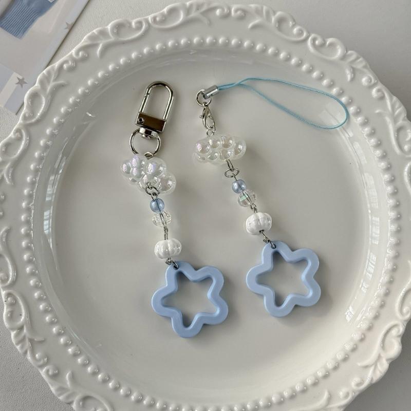 Fashionable Resin and Alloy Phone Strap with Unique Star and Cloud Designs for Trendy Women and Trendsetters Use