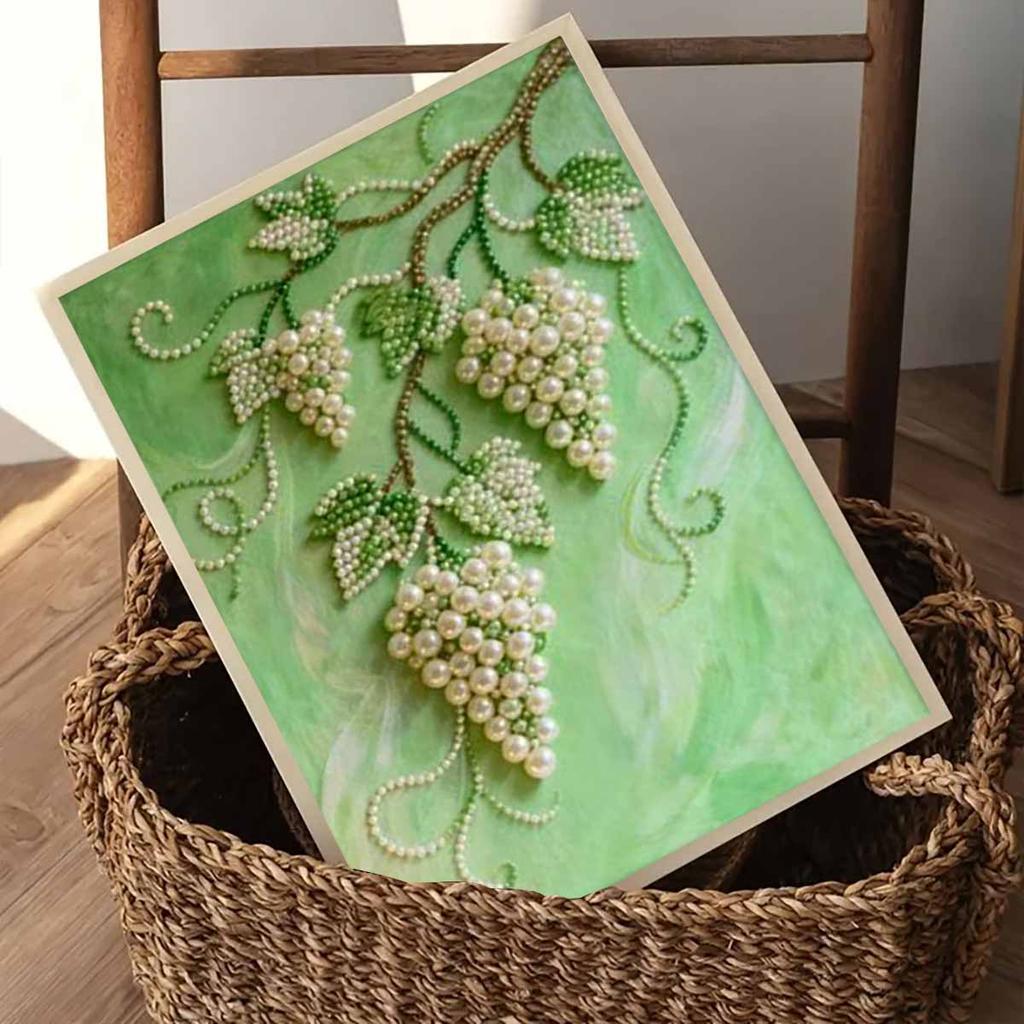 Pearl Grape DIY Diamond Art Kits 15.7x19.6inch Gem Art Diamond Painting Kits Without Frame for Adults Gift Idea Home Wall Decor