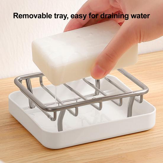 Steel Soap Holder with Independent Drainage Layer Double-Layer Design Bathroom