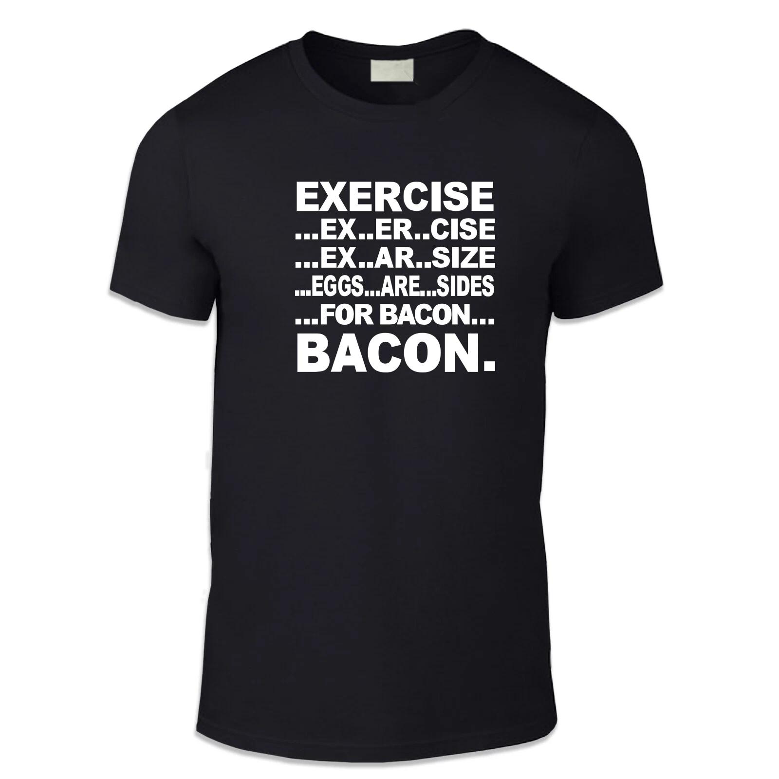 

Exercise Bacon Adult Unisex T Shirt - Fun Humour Food Silly S