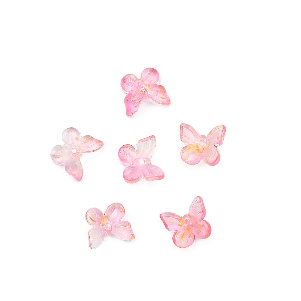 2000Pcs Butterfly Shape Beads Gradual Color Glass Beads For Jewelry Making